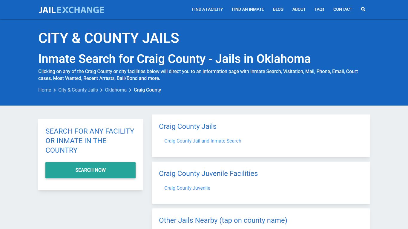 Inmate Search for Craig County | Jails in Oklahoma - Jail Exchange